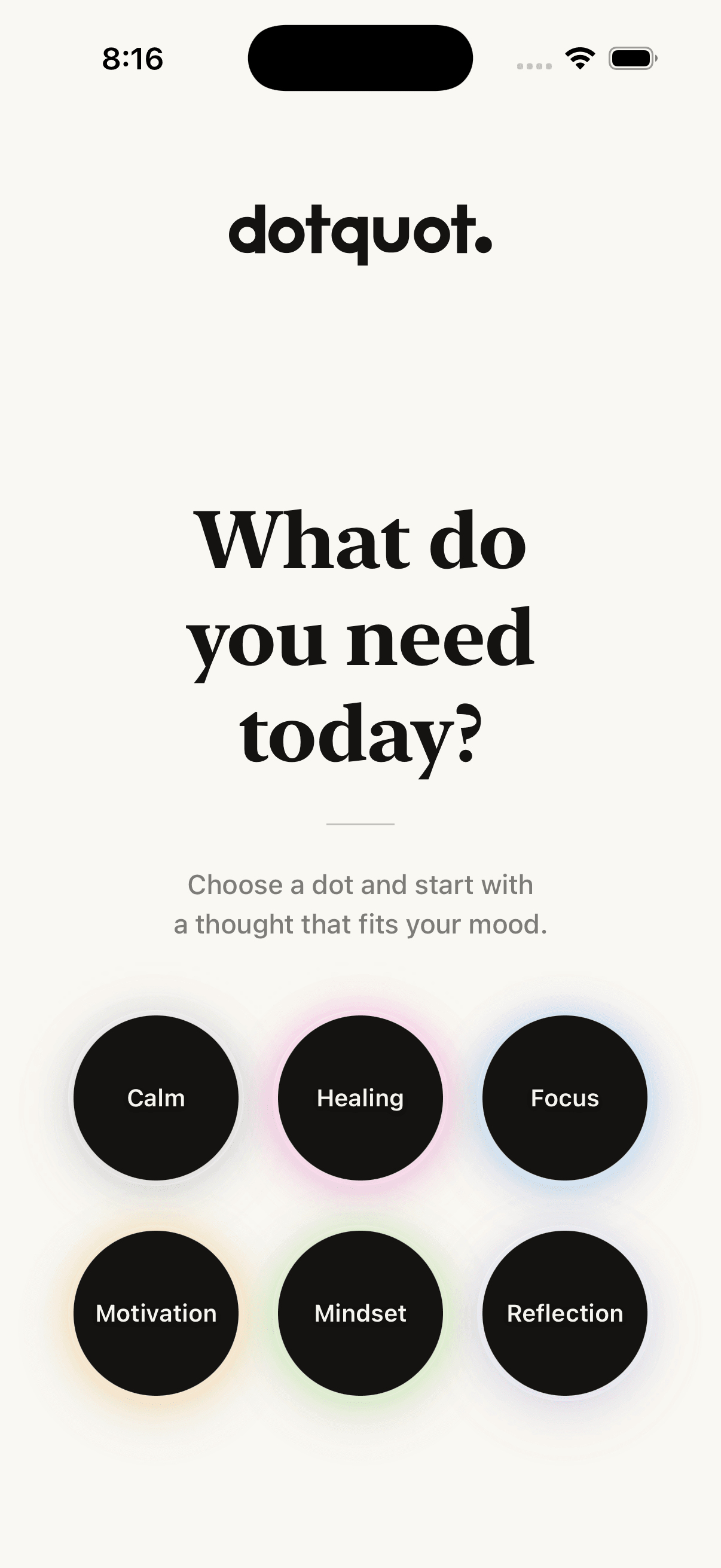 DotQuot choose your dot screen