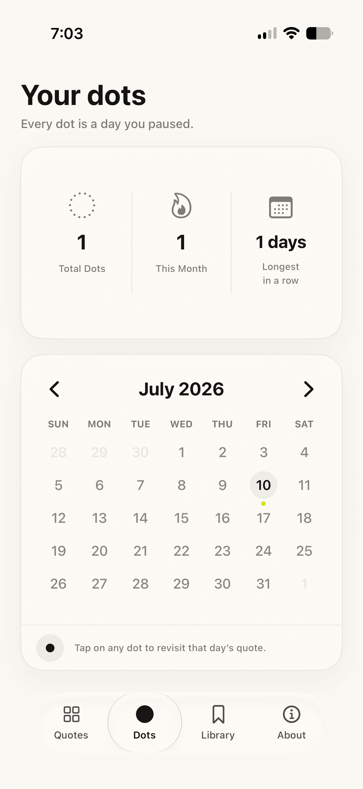 DotQuot Dots calendar